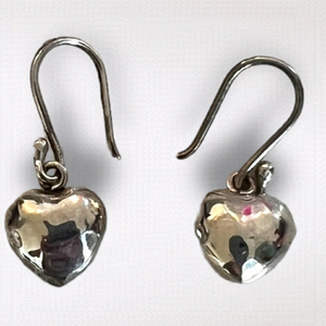 Small silver heart earrings